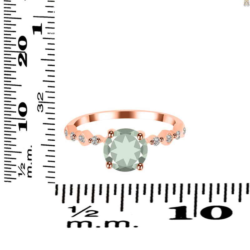 Green Amethyst & White Topaz Ring GRA-RR-426.