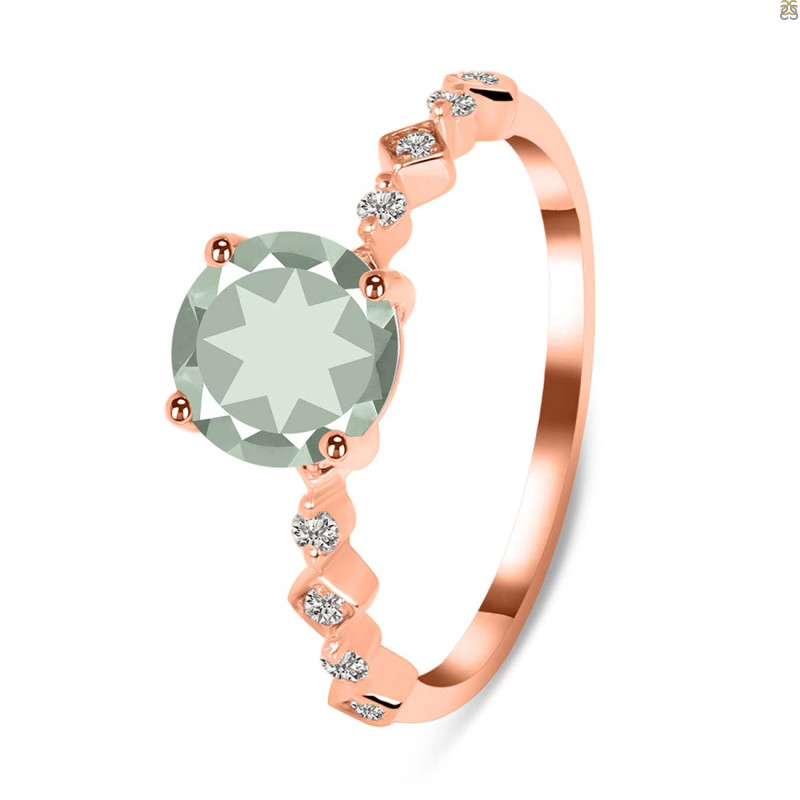 Green Amethyst & White Topaz Ring GRA-RR-426.