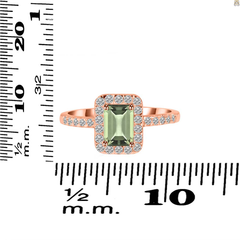 Green Amethyst & White Topaz Ring GRA-RR-432.