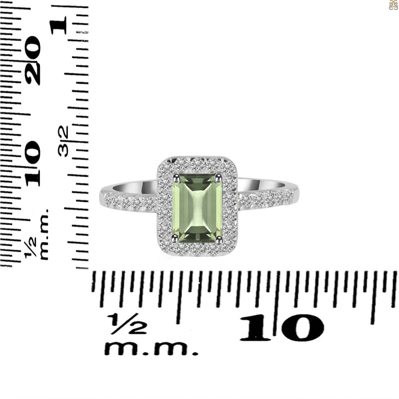 Green Amethyst & White Topaz Ring GRA-RR-432.