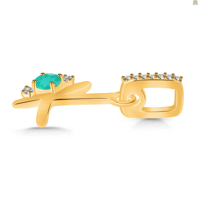 Green Onyx & White Topaz Alphabet K Pendant GRO-RDA-37.