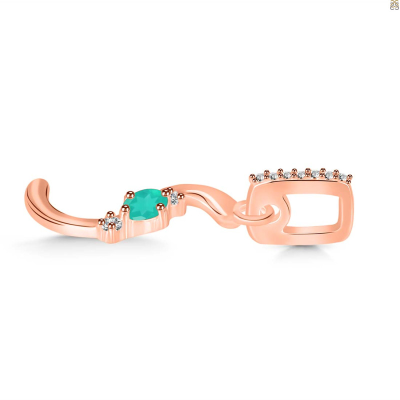 Green Onyx & White Topaz Alphabet S Pendant GRO-RDA-45.