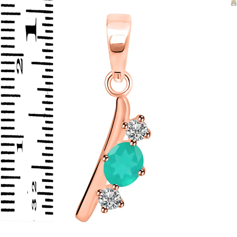 Green Onyx & White Topaz Alphabet I Pendant GRO-RDA-61.