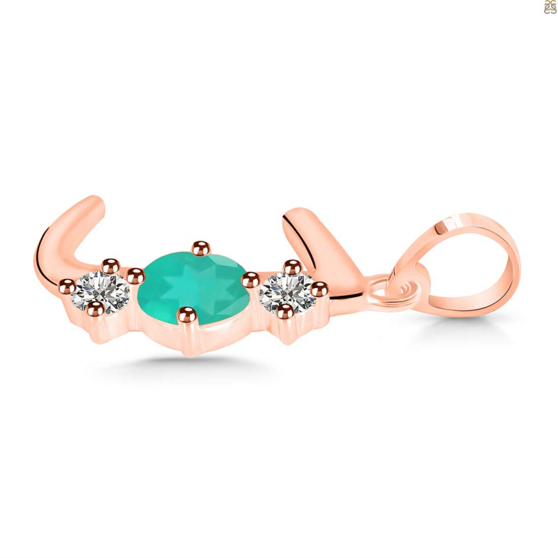 Green Onyx & White Topaz Alphabet J Pendant GRO-RDA-62.