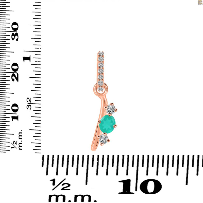 Green Onyx & White Topaz Alphabet I Pendant GRO-RDA-87.