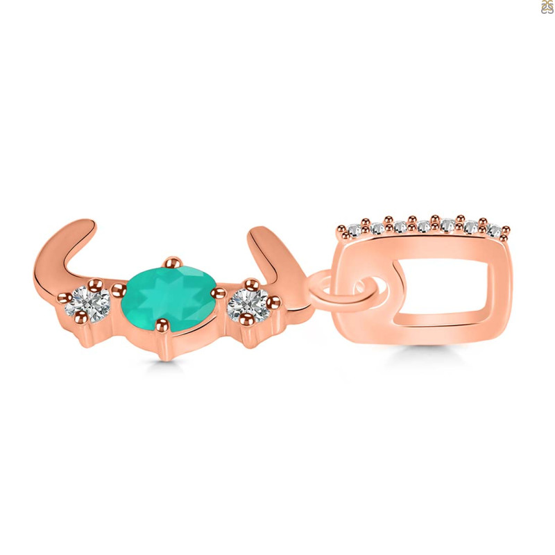 Green Onyx & White Topaz Alphabet J Pendant GRO-RDA-88.