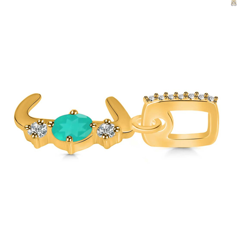Green Onyx & White Topaz Alphabet J Pendant GRO-RDA-88.