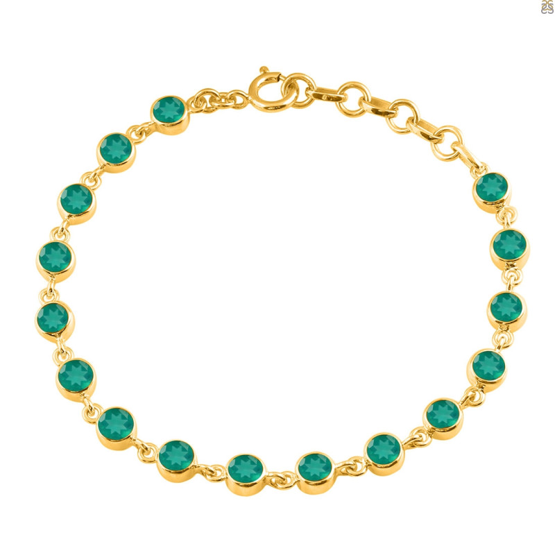 Green Onyx Bracelet GRO-RDB-118-CUT.