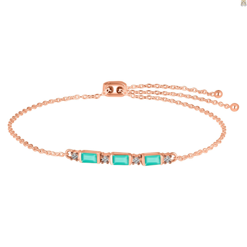 Green Onyx & White Topaz Bracelet