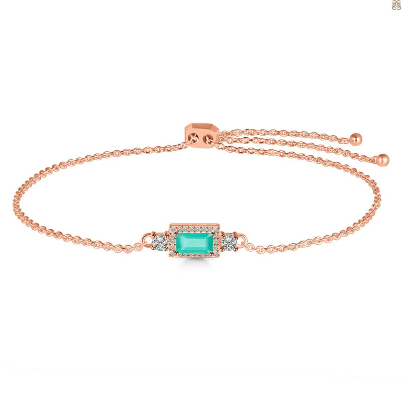 Green Onyx & White Topaz Bracelet