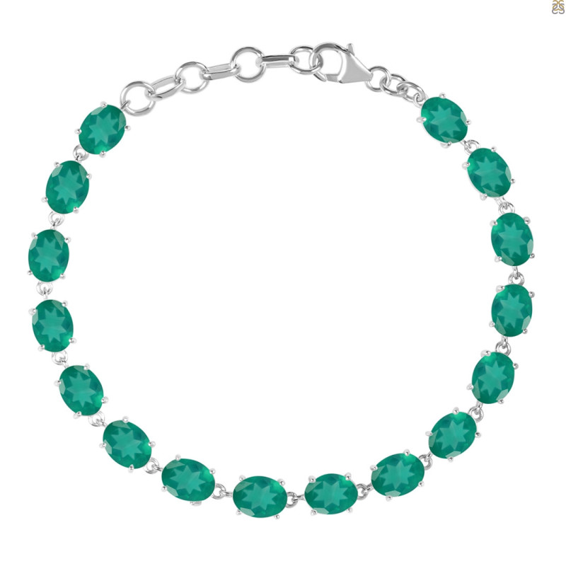 Green Onyx Bracelet GRO-RDB-72-CUT.