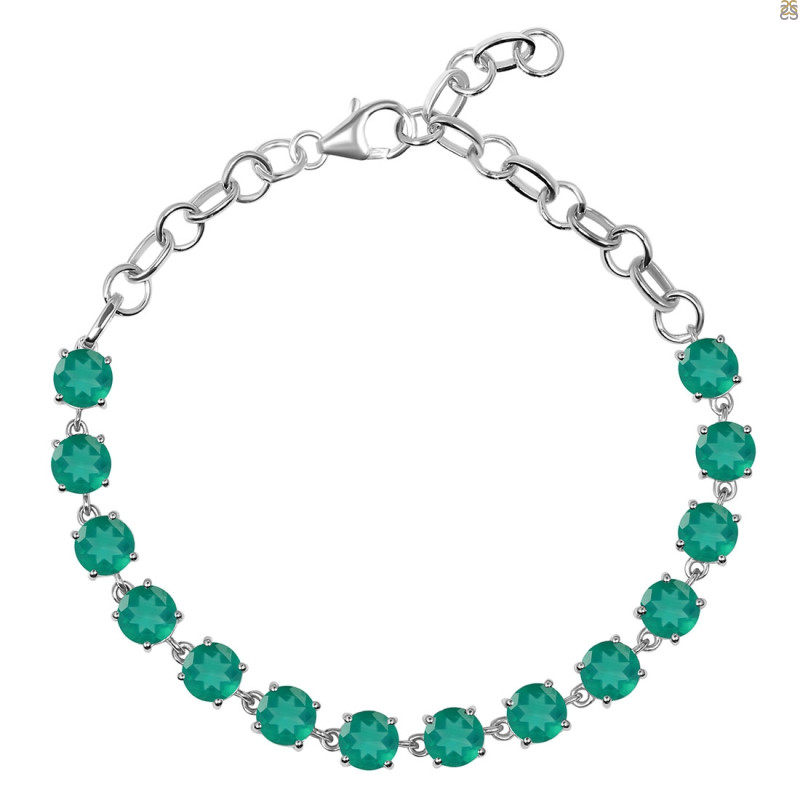 Green Onyx Bracelet GRO-RDB-73-CUT.