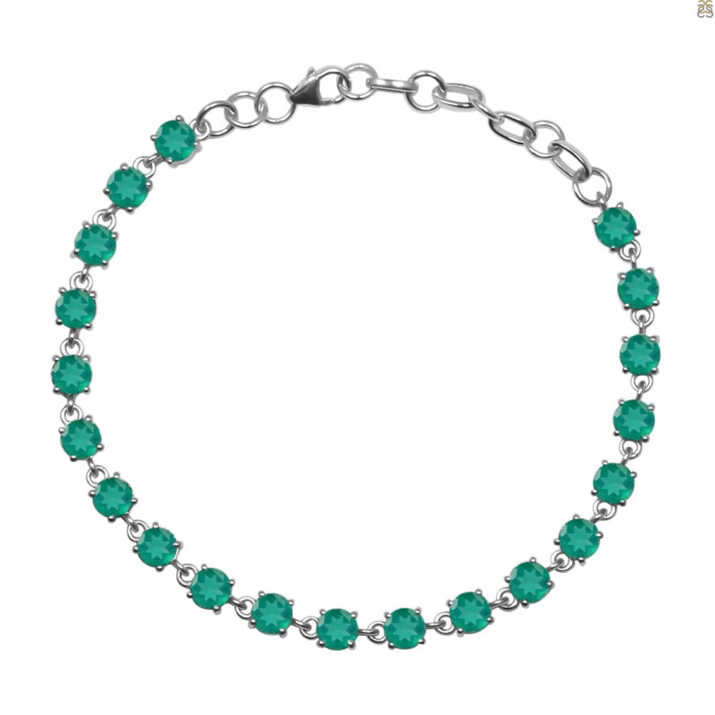 Green Onyx Bracelet GRO-RDB-74-CUT.