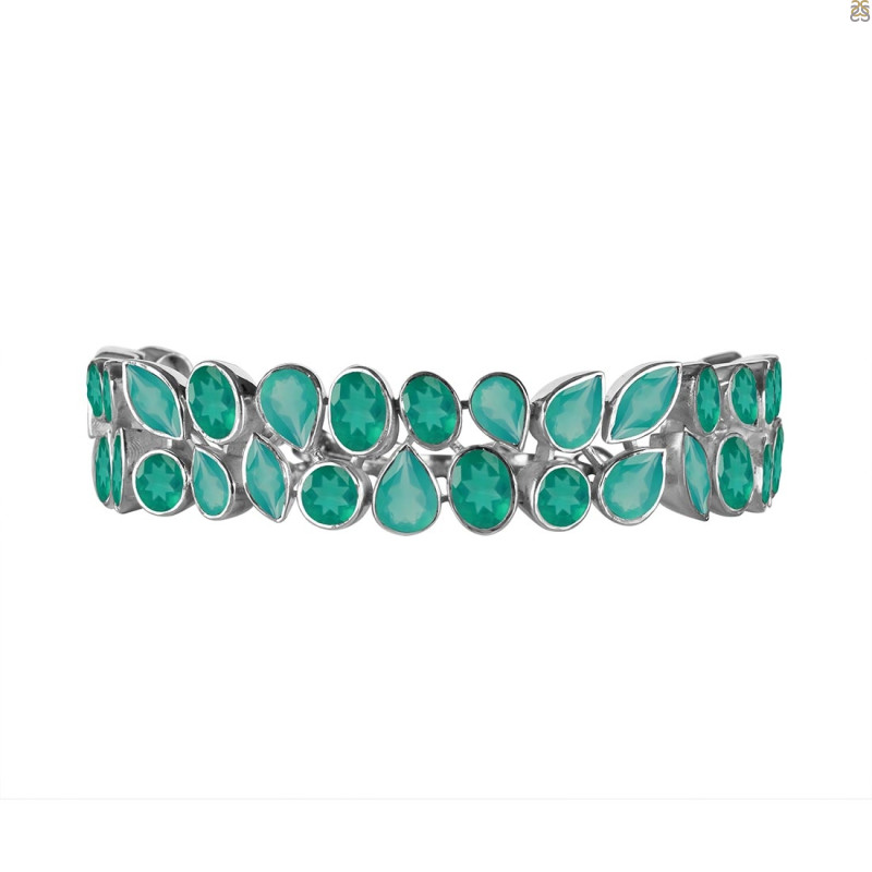 Green Onyx Bracelet GRO-RDB-91-CUT.
