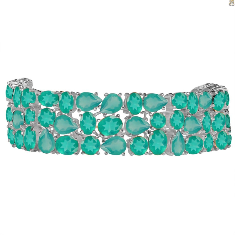 Green Onyx Bracelet GRO-RDB-92-CUT.