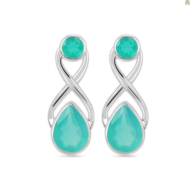 Green Onyx Stud Earring GRO-RDE-10.