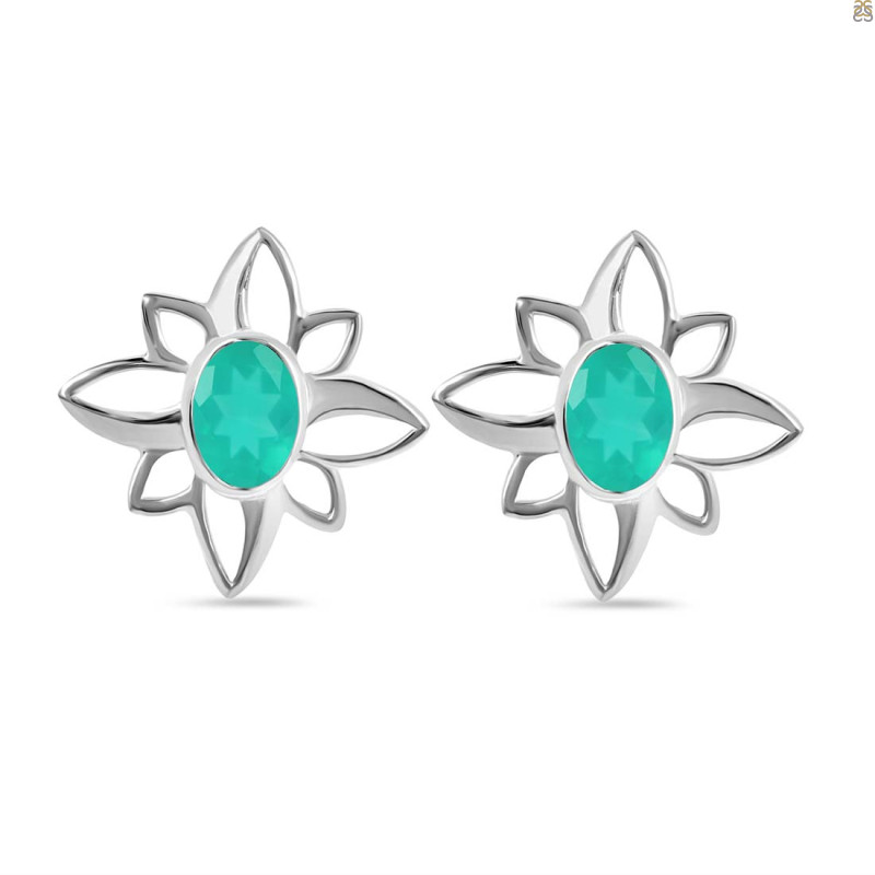 Green Onyx Stud Earring GRO-RDE-11.
