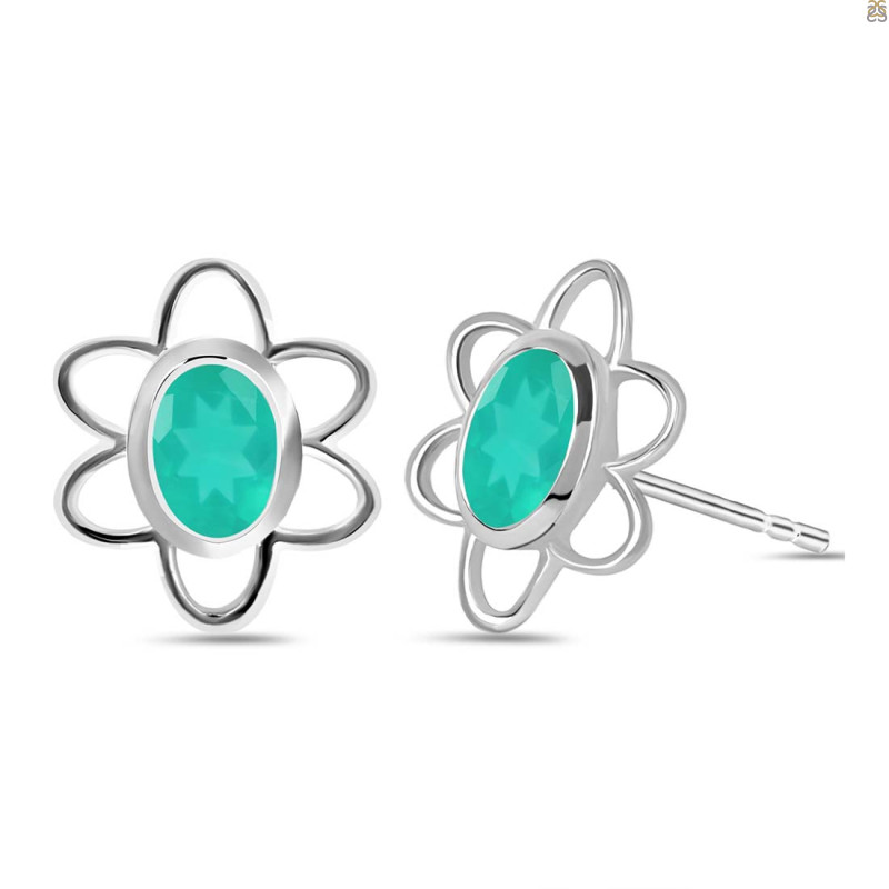 Green Onyx Stud Earring