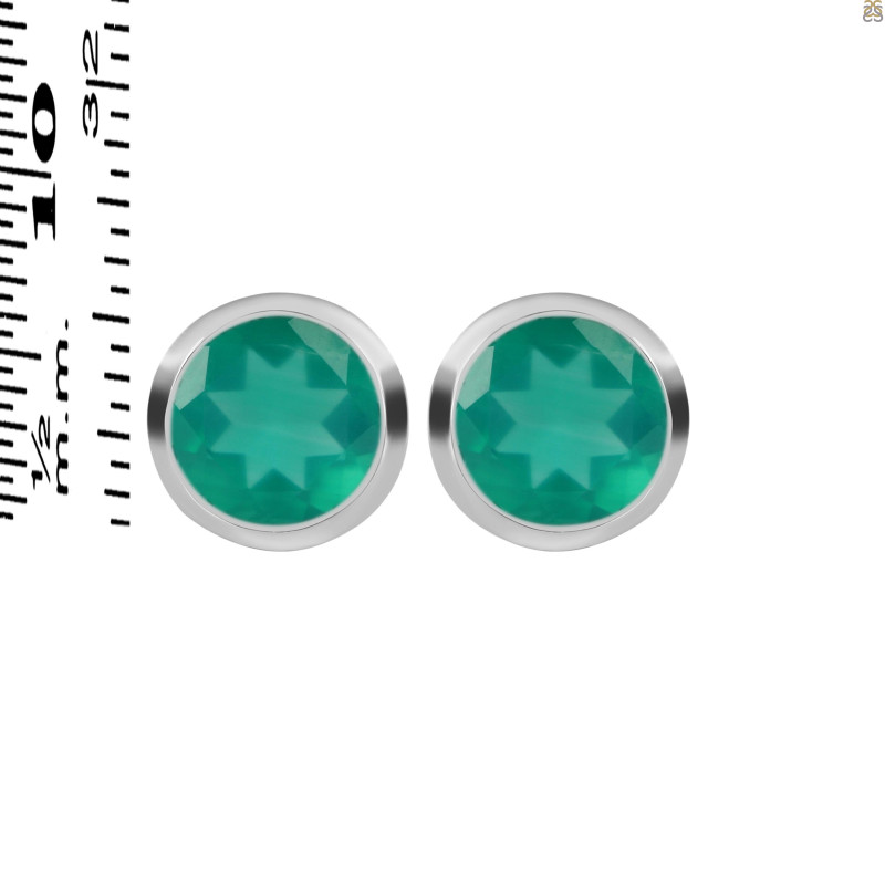 Green Onyx Stud Earring GRO-RDE-1433.