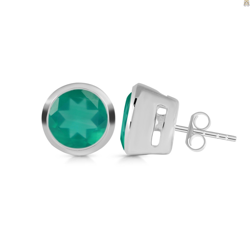 Green Onyx Stud Earring