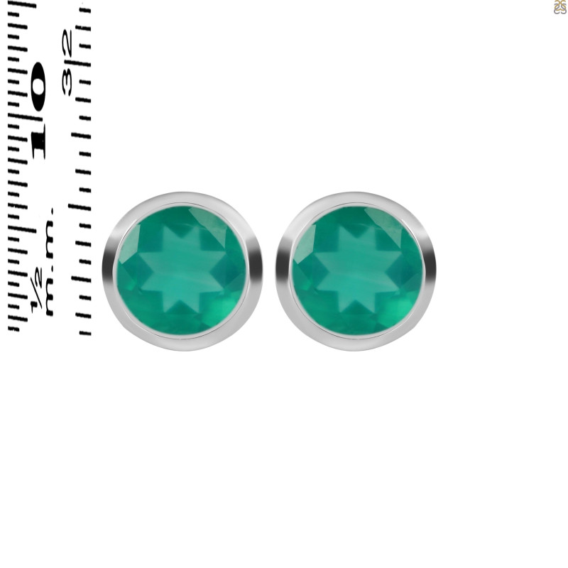 Green Onyx Stud Earring GRO-RDE-1243.