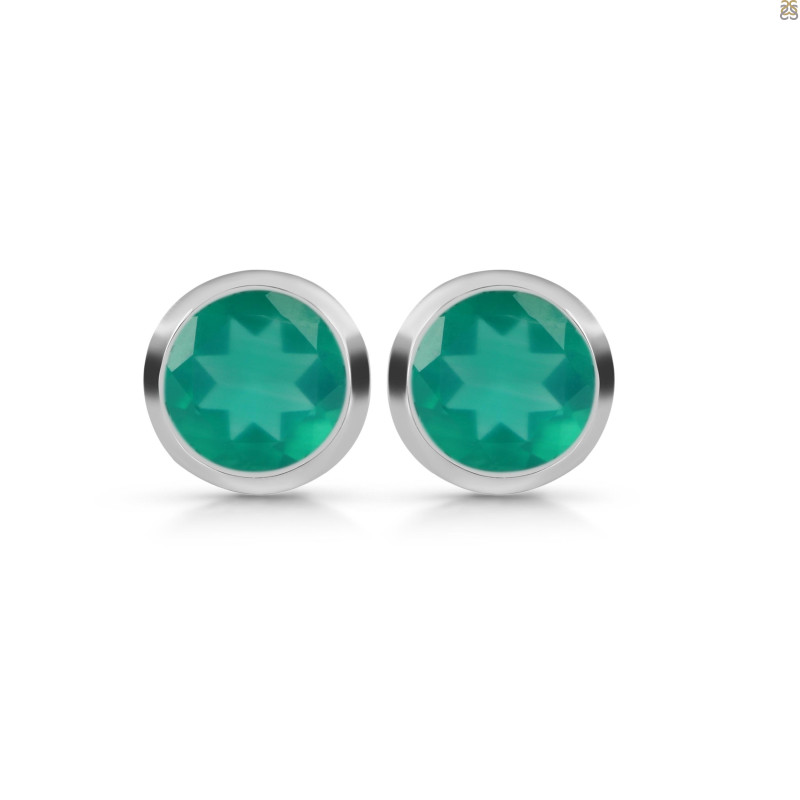Green Onyx Stud Earring GRO-RDE-1243.
