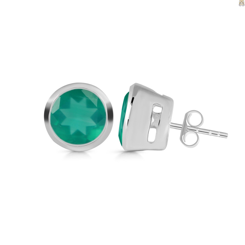 Green Onyx Stud Earring