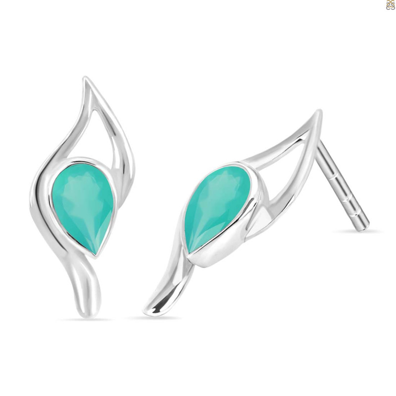Green Onyx Stud Earring