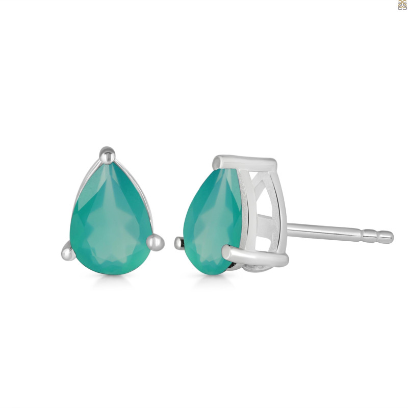 Green Onyx Stud Earring
