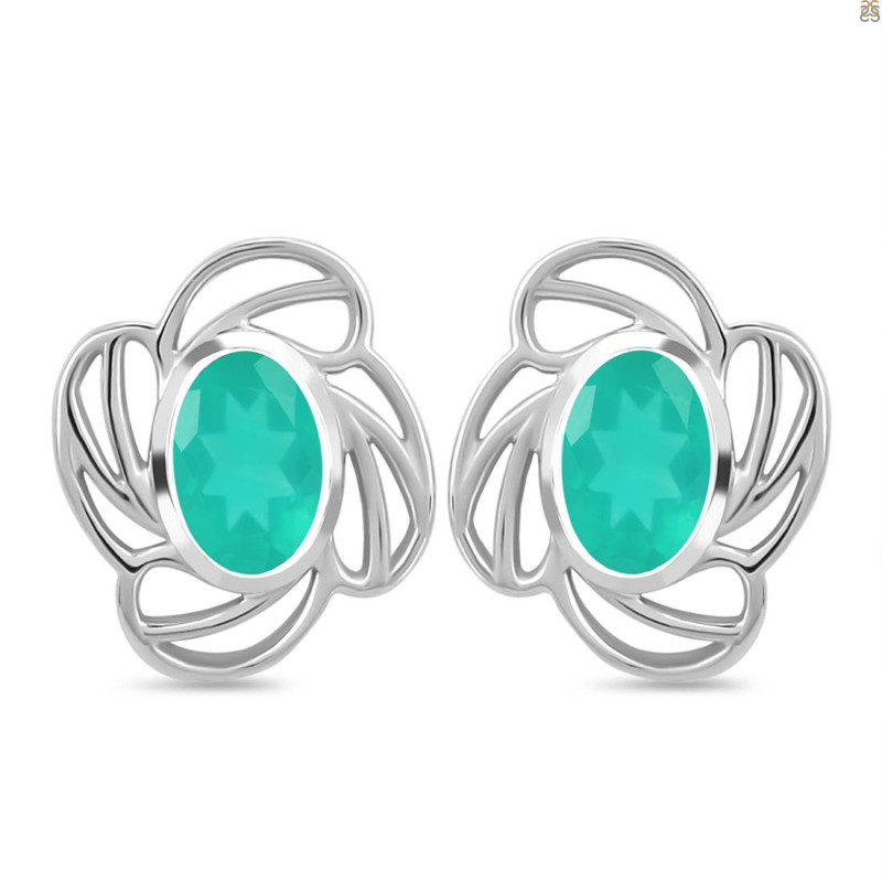 Green Onyx Stud Earring GRO-RDE-14.