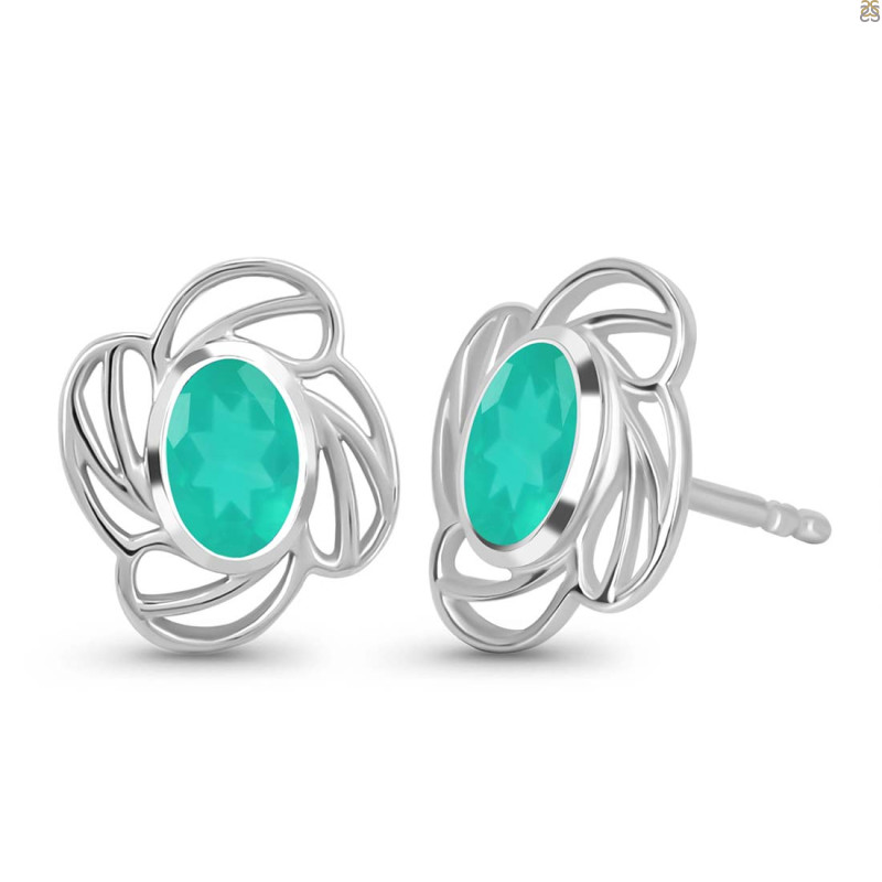 Green Onyx Stud Earring
