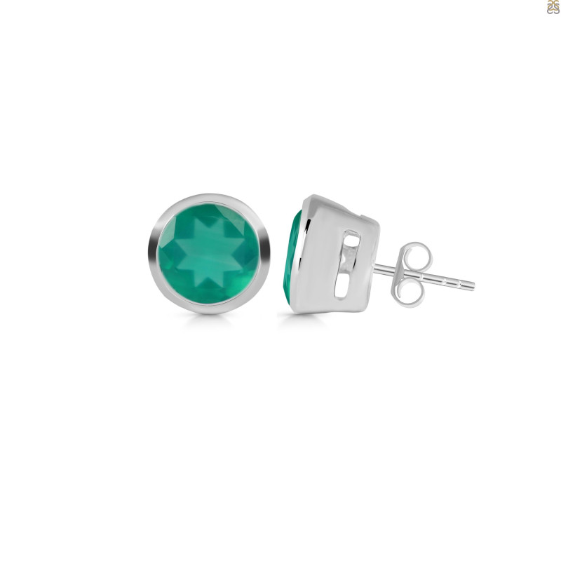 Green Onyx Stud Earring