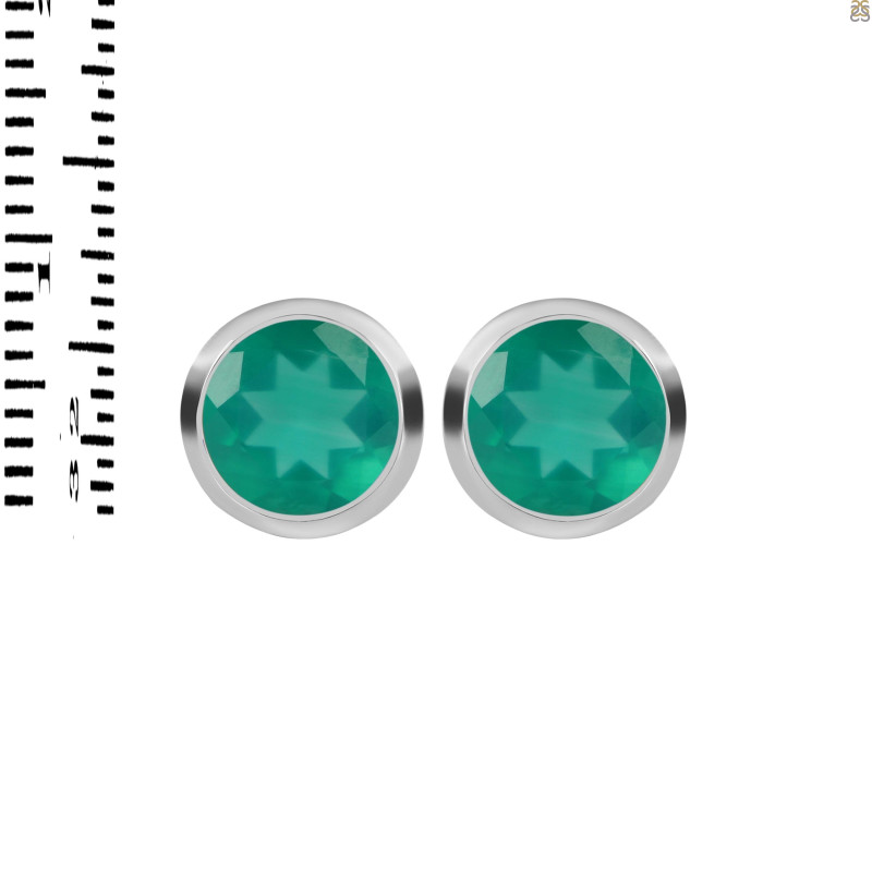Green Onyx Stud Earring GRO-RDE-1244.