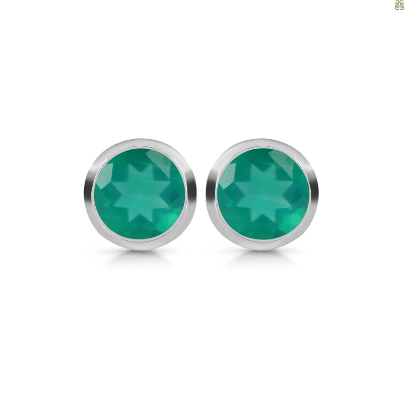 Green Onyx Stud Earring GRO-RDE-1244.