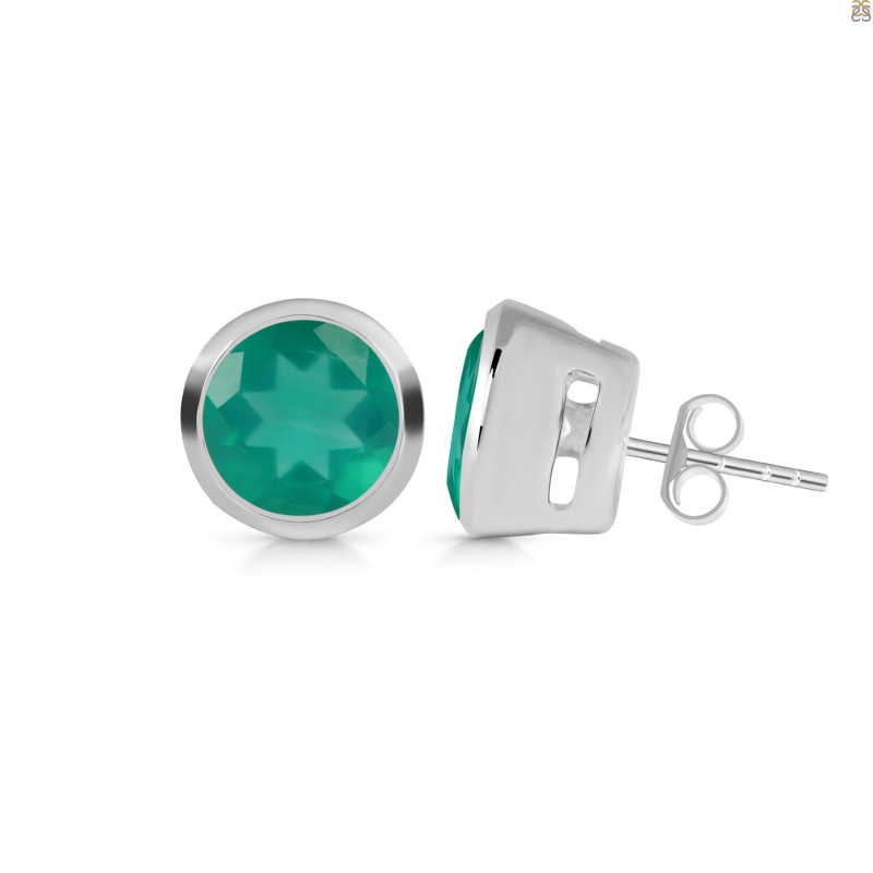 Green Onyx Stud Earring