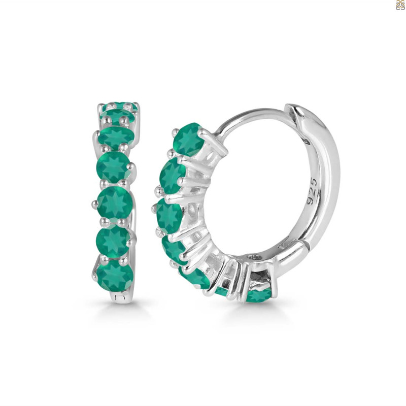 Green Onyx Hoop Hoop Earring