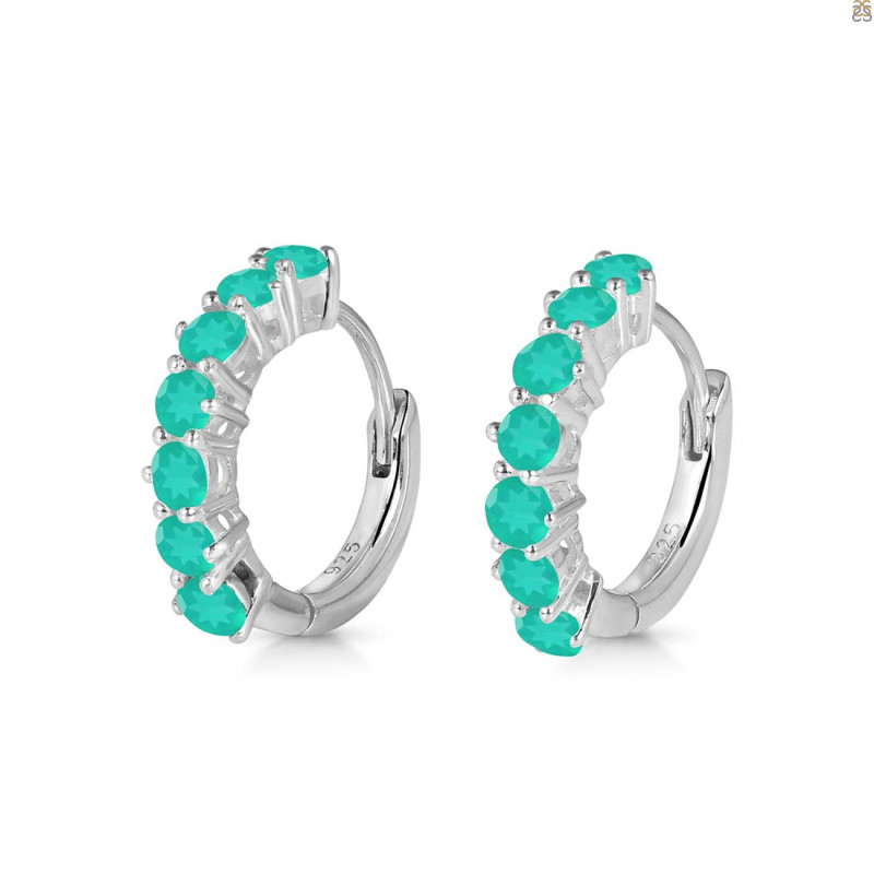 Green Onyx Hoop Hoop Earring GRO-RDE-1473.
