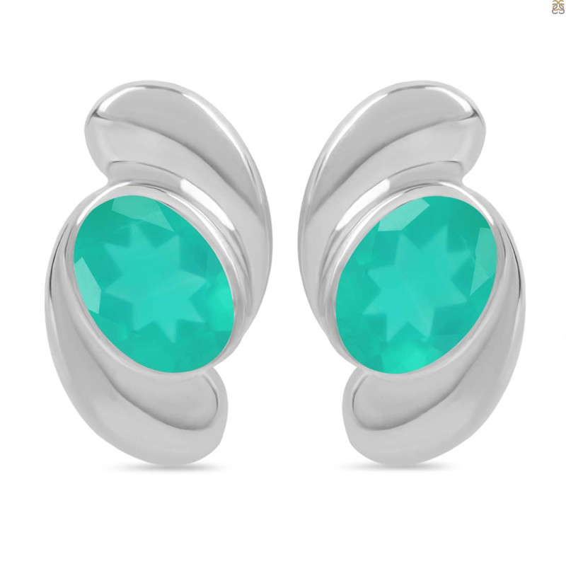 Green Onyx Stud Earring GRO-RDE-15.