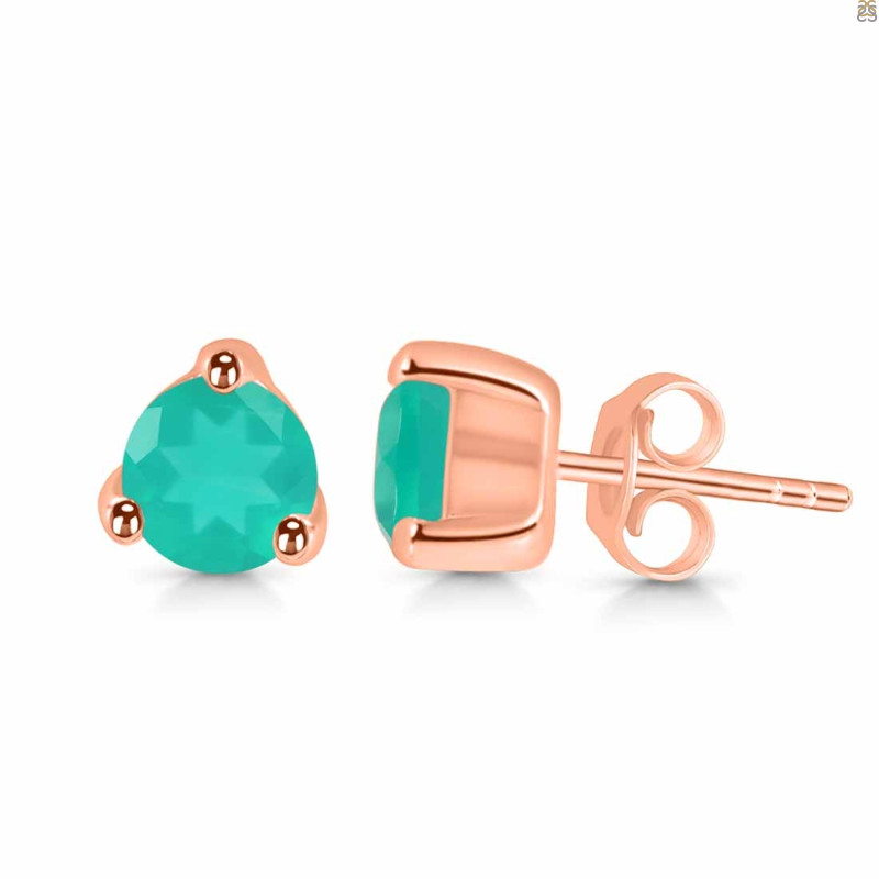 Green Onyx Stud Earring GRO-RDE-1517.