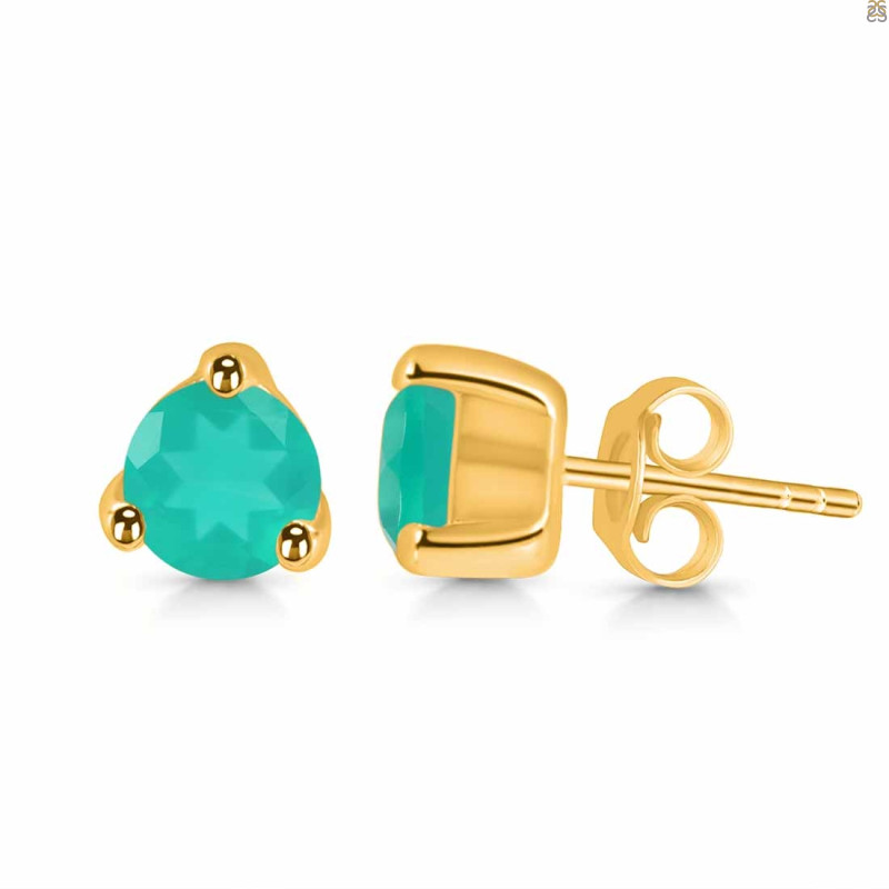 Green Onyx Stud Earring GRO-RDE-1517.