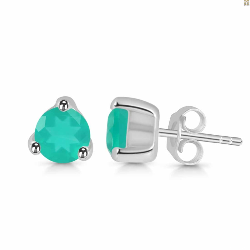 Green Onyx Stud Earring