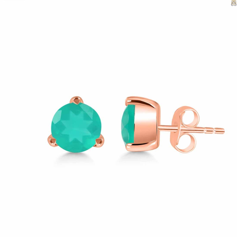Green Onyx Stud Earring GRO-RDE-1564.