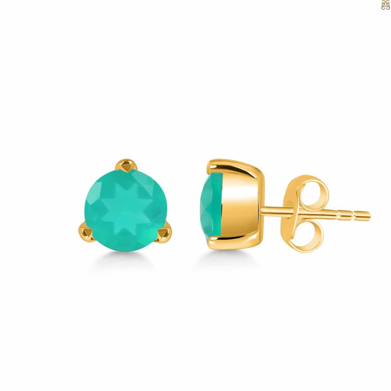 Green Onyx Stud Earring GRO-RDE-1564.