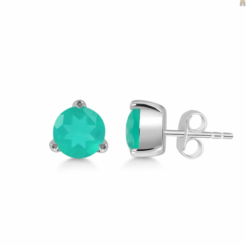 Green Onyx Stud Earring