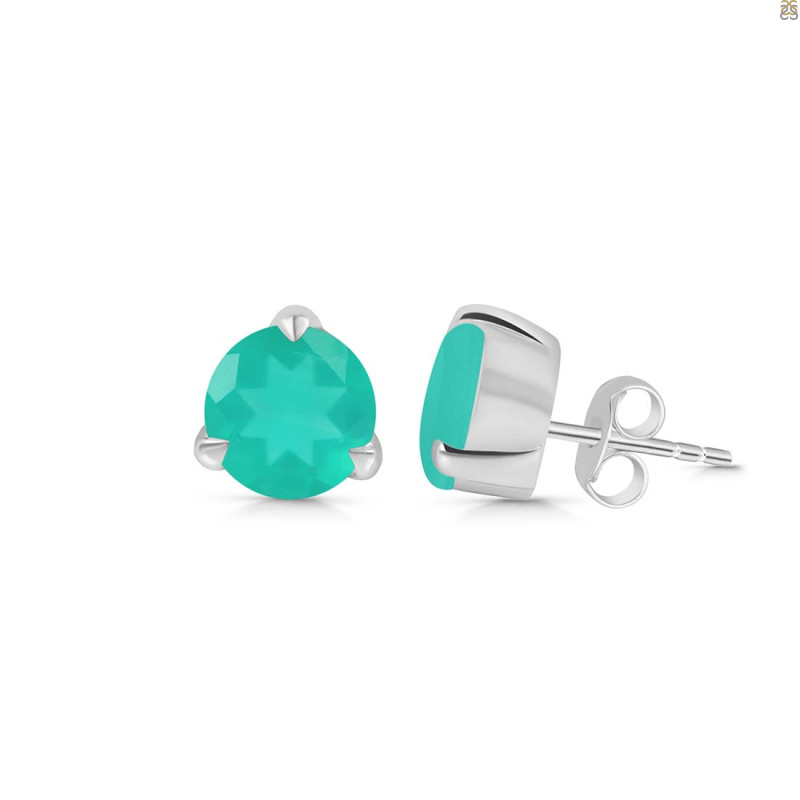 Green Onyx Stud Earring