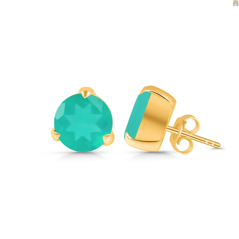 Green Onyx Stud Earring GRO-RDE-1570.