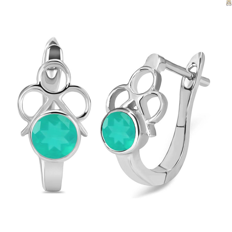 Green Onyx Stud Earring