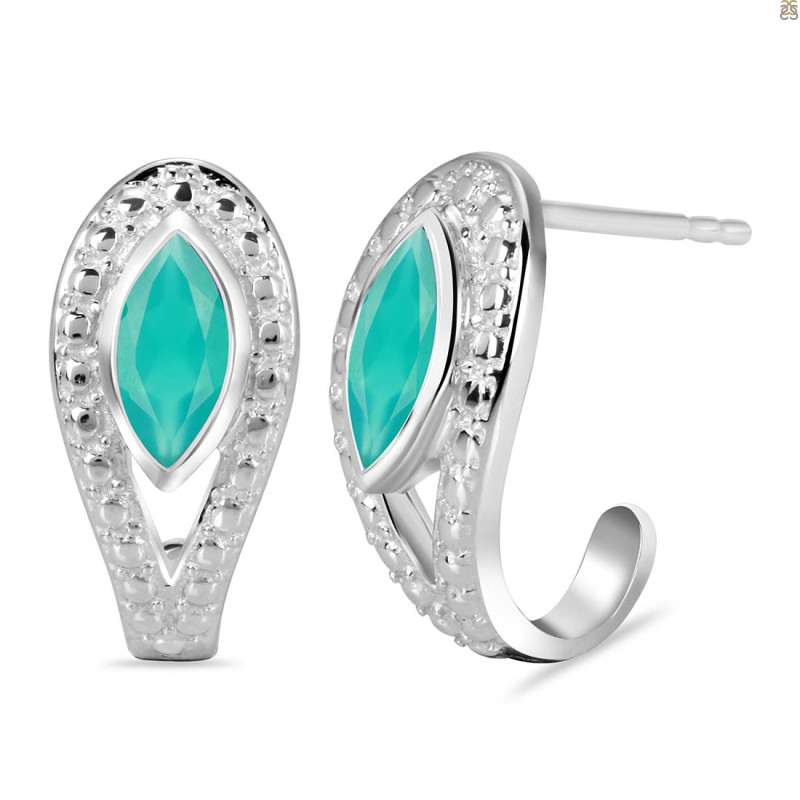 Green Onyx Stud Earring