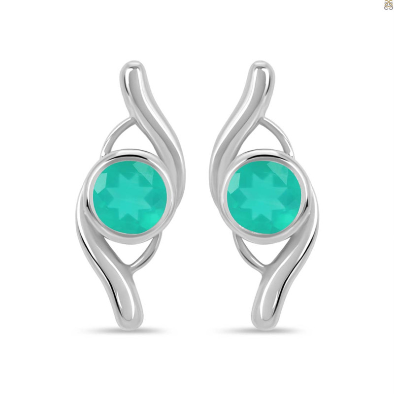 Green Onyx Stud Earring GRO-RDE-2.