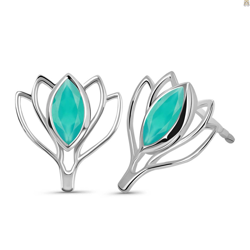 Green Onyx Stud Earring